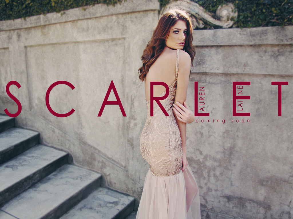 Introducing "Scarlet" by Lauren Elaine, a red carpet and evening wear collection by Designer Lauren Elaine. Coming November 2016.