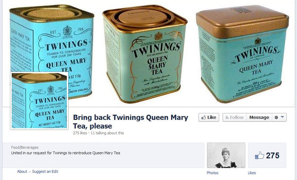 Photo of Queen Mary Twinings Tea in a tin