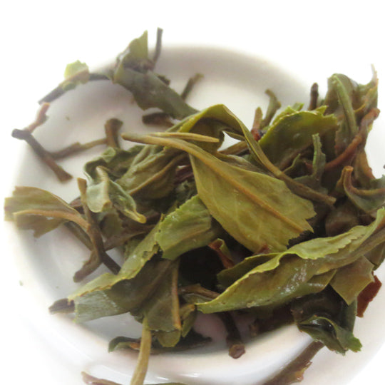 Infused leaves of first flush Darjeeling. Looks very similar to a green tea infusion.