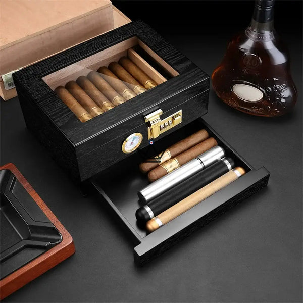 Coffret cave à cigare et accessoires - Enigma Moon - - cave a cigare - Cadeau, Noël, Anniversaire, Original, Fête des pères, fête des mères - Atelier Atypique