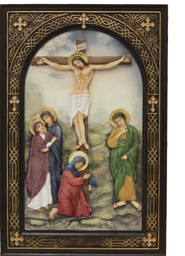 Jesus Crucifixion Icon Plaque Hand Painted In Full Color ...