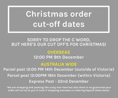 Christmas order cut-off dates