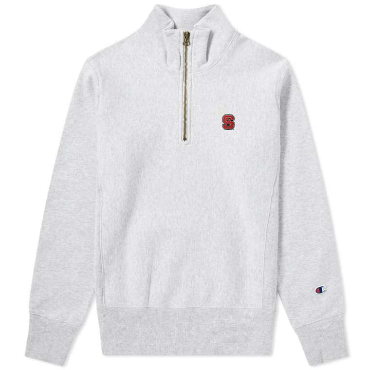 State Wolfpack Champion Silver Grey Block S Reverse 1/4 Zip J – Red and White Shop
