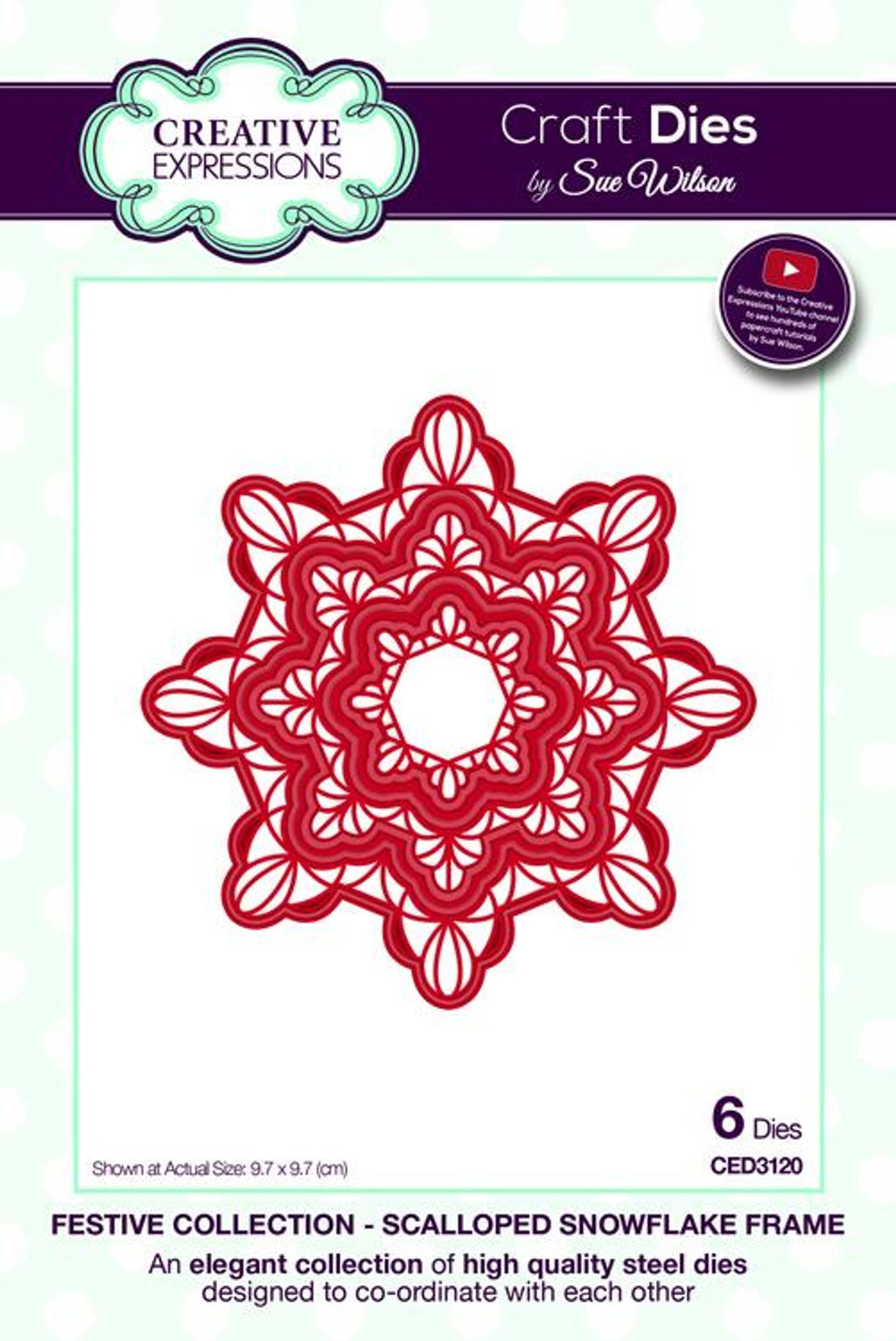 Festive Collection Scalloped Snowflake Frame Die – Ecstasy Crafts