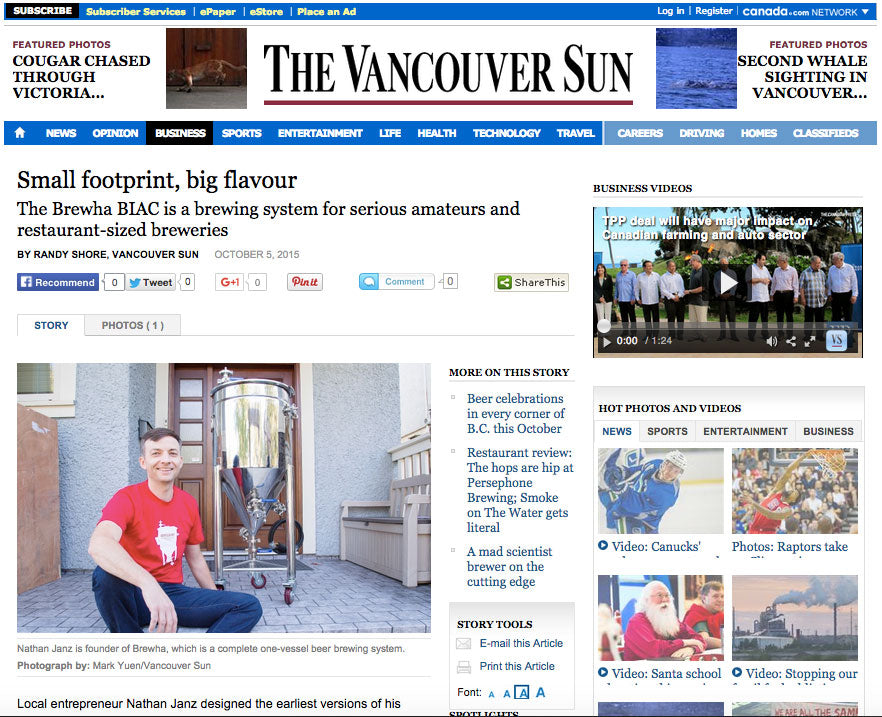 BREWHA BIAC article in the Vancouver Sun