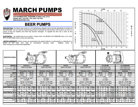 March beer pump manual