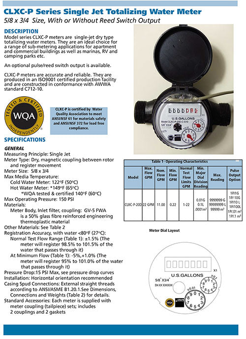 Water flow meter manual for brewing beer
