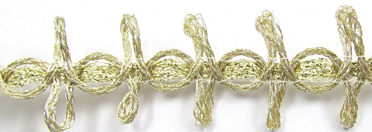 Trim with Cotton and Gold Bullion Thread 1/4 Wide