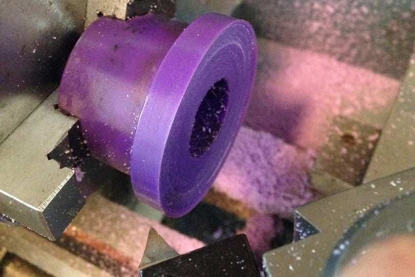 Polyurethane bushing after the trimming operation has been completed.