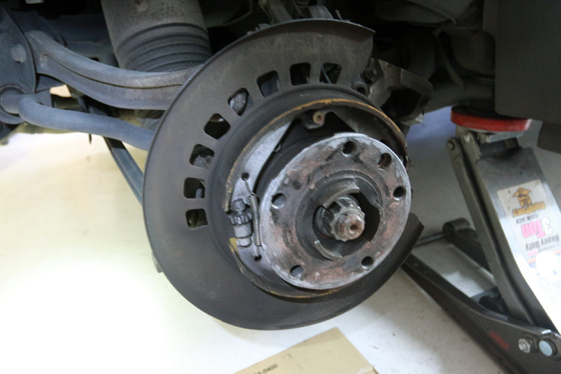 Hub with brake rotor removed.