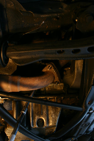 Socket and extensions removing exhaust manifold nuts.