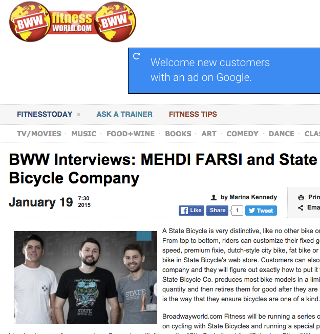 Fitness World | BWW Interviews: Mehdi Farsi and State Bicycle Co.