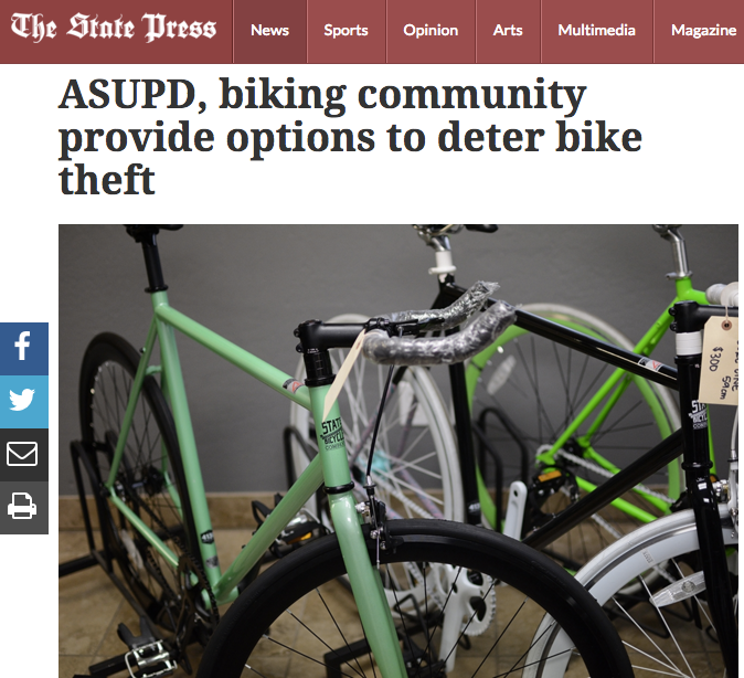 The State Press | ASUPD: biking community provide options to deter bike theft