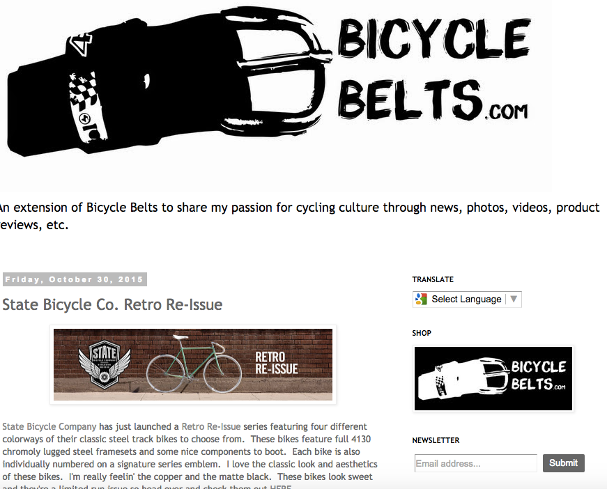 BicycleBelts.com | State Bicycle Co. Retro Re-Issue