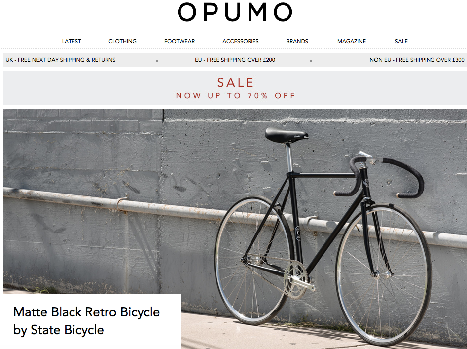 Opumo | Matte Black Retro Bicycle by State Bicycle