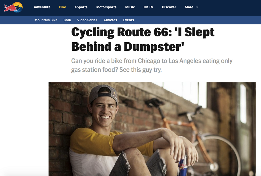 Red Bull | Cycling Route 66: 'I Slept Behind a Dumpster'