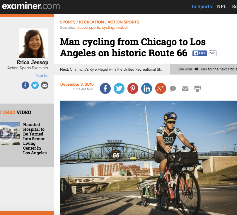 Examiner | Man cycling from Chicago to Los Angeles on historic Route 66