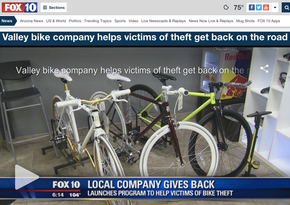 Fox 10 News | Valley bike company helps victims of theft get back on the street