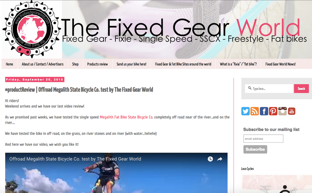 The Fixed Gear World | Offroad Megalith State Bicycle Co. test by The Fixed Gear World