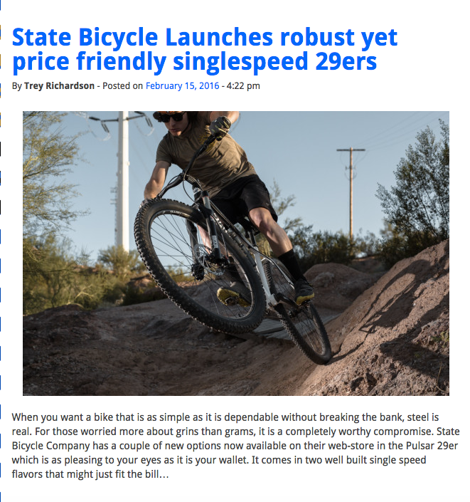 Bike Rumor | State Bicycle Launches robust yet price friendly singlespeed 29ers