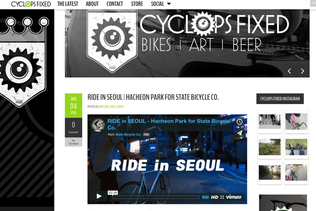 Cyclops Fixed | Ride in Seoul - Hacheon Park for State Bicycle Co.