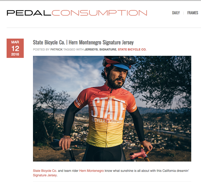 Pedal Consumption | State Bicycle Co. | Hern Montenegro Signature Jersey