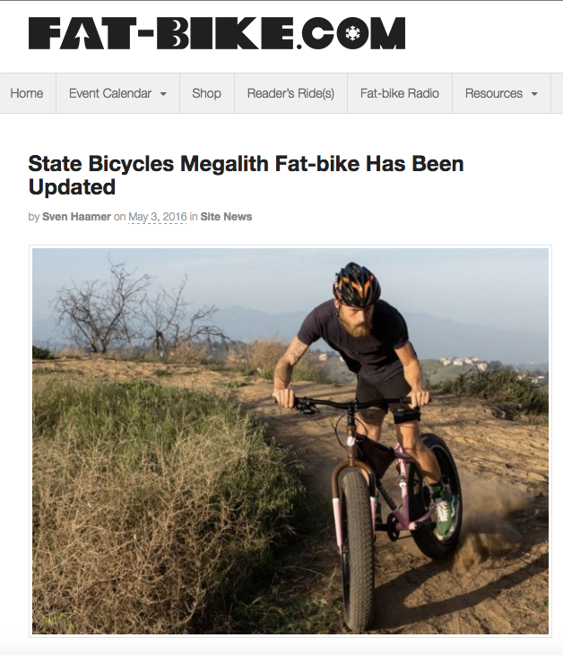 Fat-Bike.com | State Bicycles Megalith Fat-bike Has Been Updated