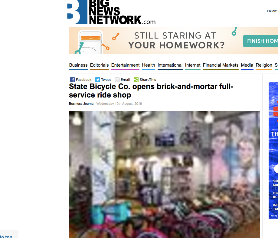 Big News Network | State Bicycle Co. opens brick-and-mortar full-service ride shop