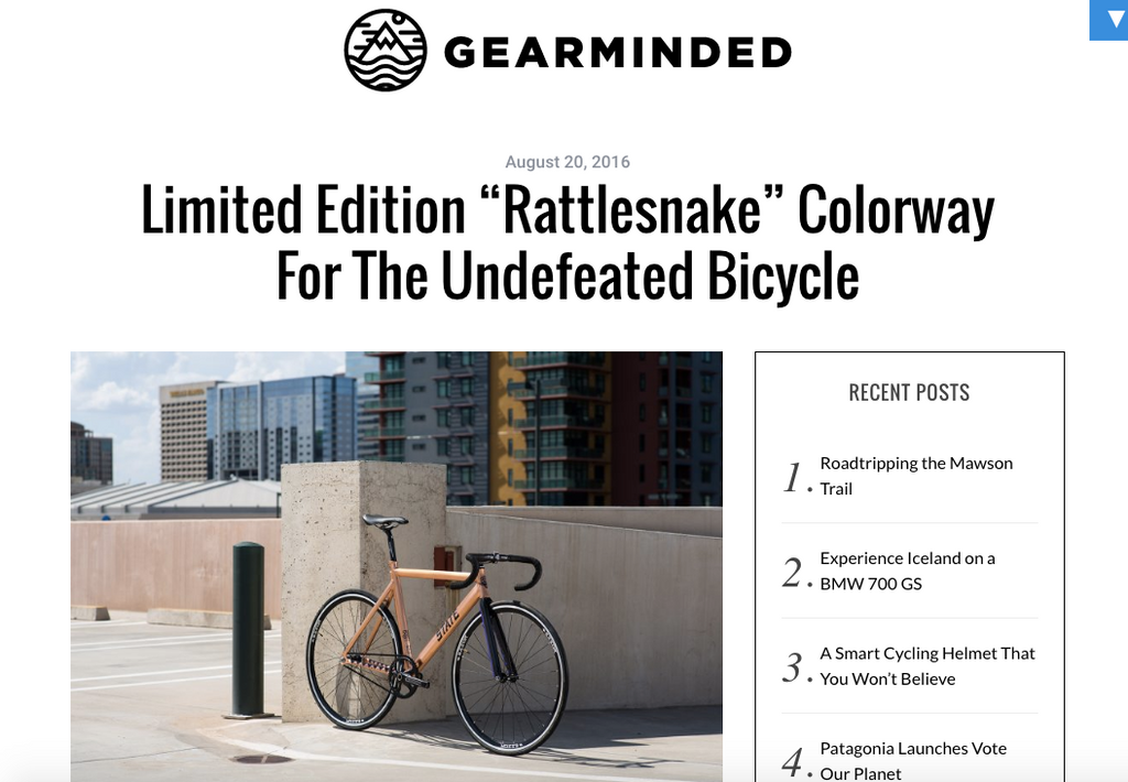 Gear Minded | Limited Edition “Rattlesnake” Colorway For The Undefeated Bicycle