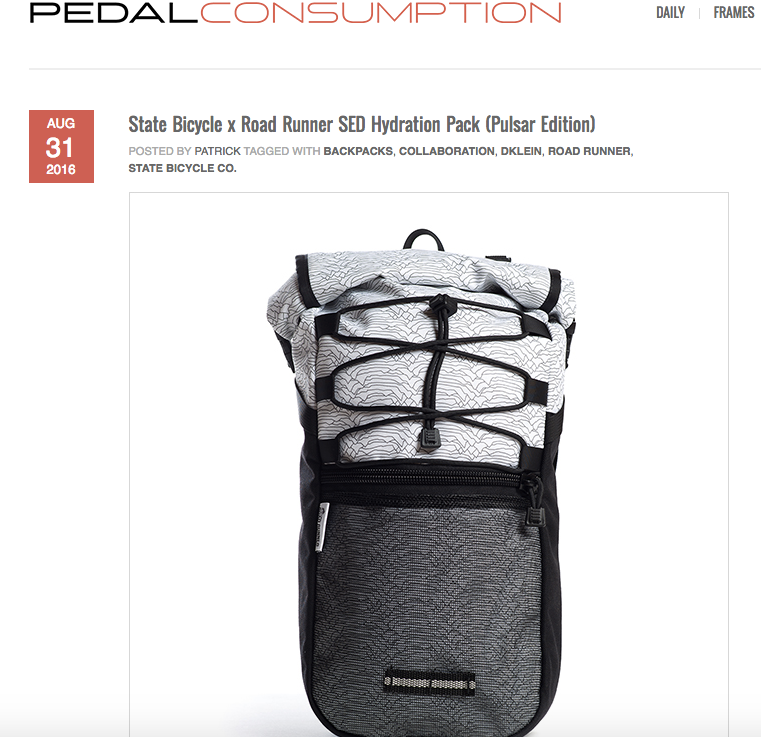 Pedal Consumption | State Bicycle x Road Runner SED Hydration Pack (Pulsar Edition)