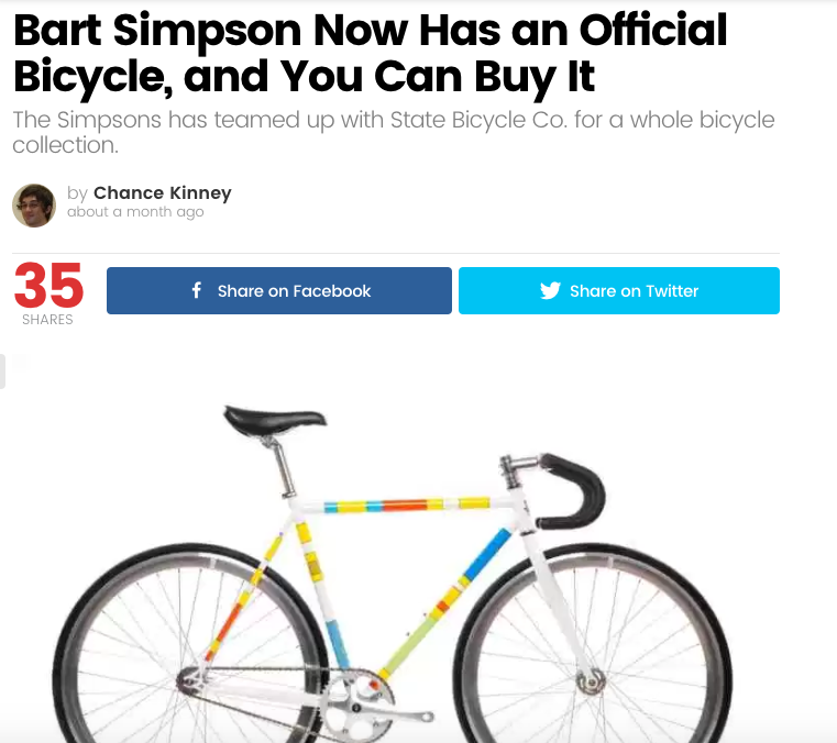Chip Chick | Bart Simpson Now Has an Official Bicycle, and You Can Buy it.