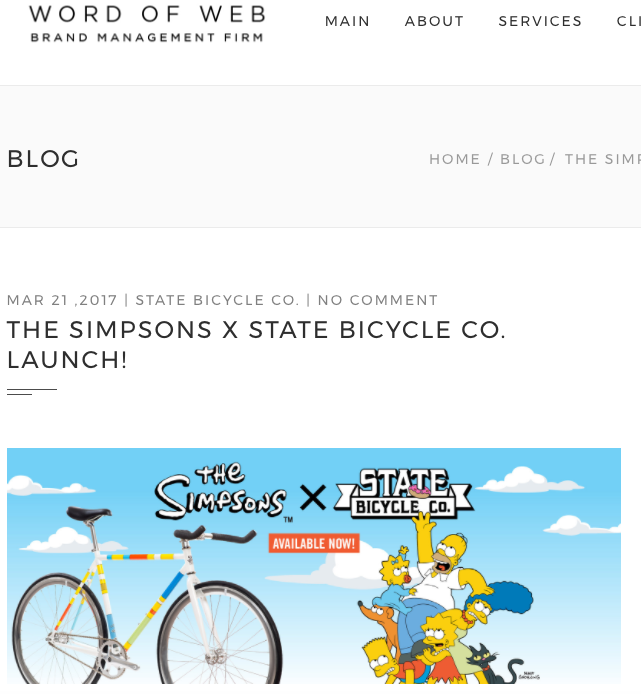 Word of Web | THE SIMPSONS X STATE BICYCLE CO. LAUNCH!