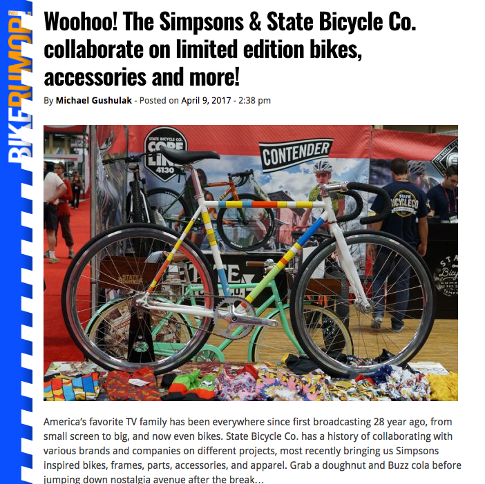 Bike Rumor | Woohoo! The Simpsons & State Bicycle Co. collaborate on limited edition bikes, accessories and more!
