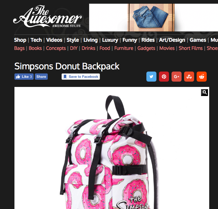 The Awesomer | The Simpsons Donut Backpack