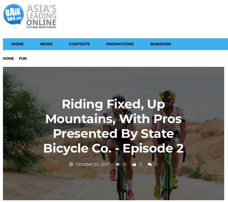 Baik Bike | Riding Fixed, Up Mountains, With Pros - Presented by State Bicycle Co.