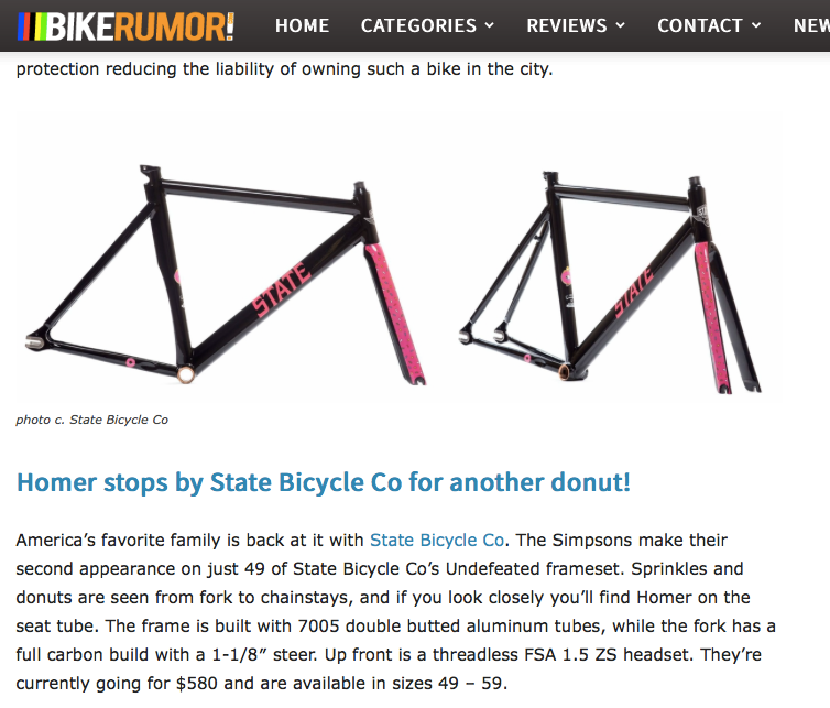 BikeRumor | Weekend Roundup: State x Simpsons