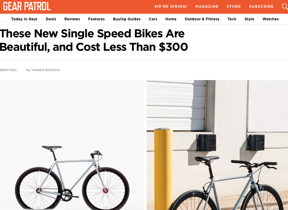 Gear Patrol | These New Single Speed Bikes Are Beautiful, and Cost Less Than $300