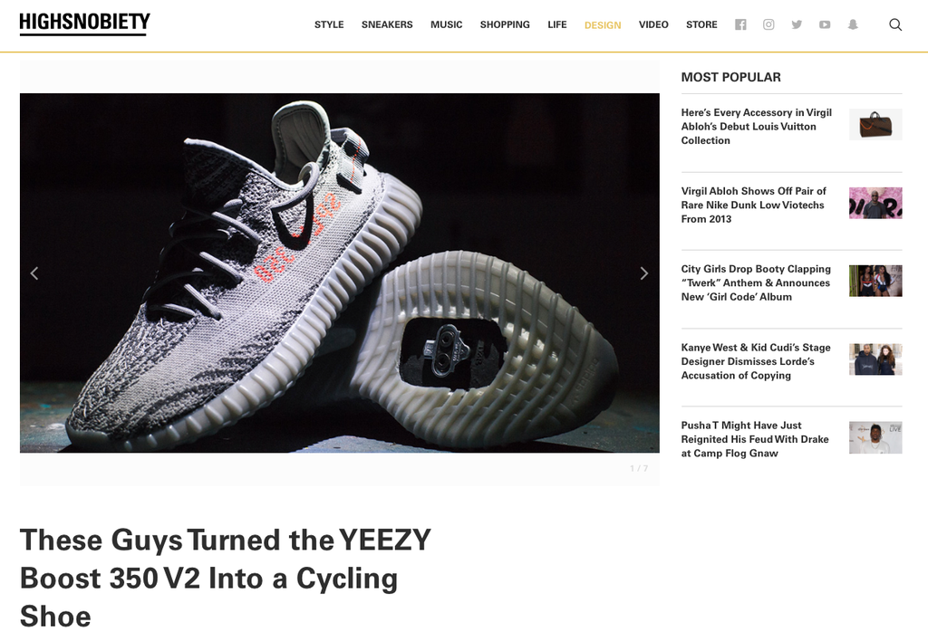 High Snobiety | These Guys Turned the YEEZY Boost 350 V2 Into a Cycling Shoe