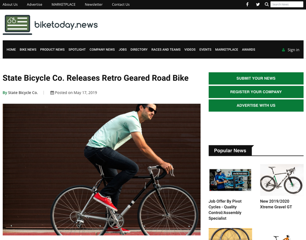 biketoday.news | State Bicycle Co. Releases Retro Geared Road Bike