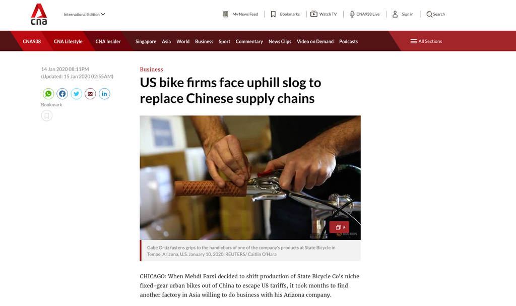US bike firms face uphill slog to replace Chinese supply chains