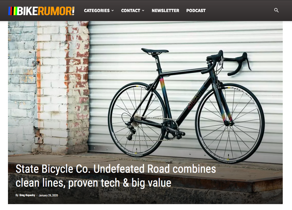 State Bicycle Co. Undefeated Road combines clean lines, proven tech & big value