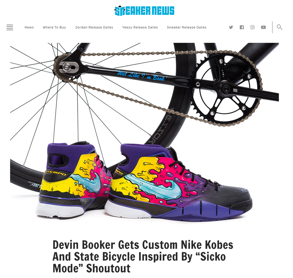 Devin Booker Gets Custom Nike Kobes And State Bicycle Inspired By “Sicko Mode” Shoutout