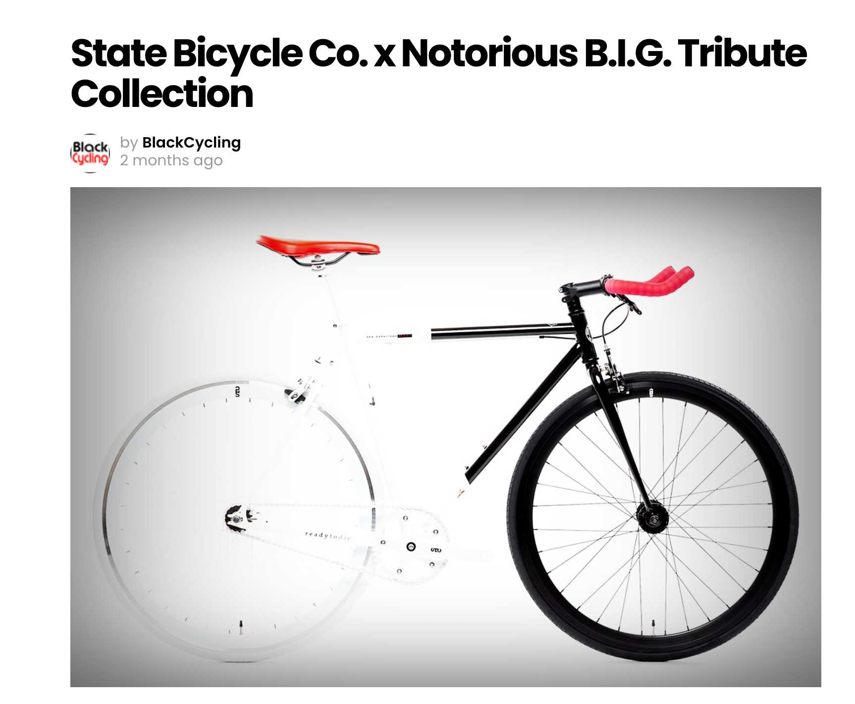 Black Cycling: State Bicycle Co. x Notorious B.I.G. Tribute Collection