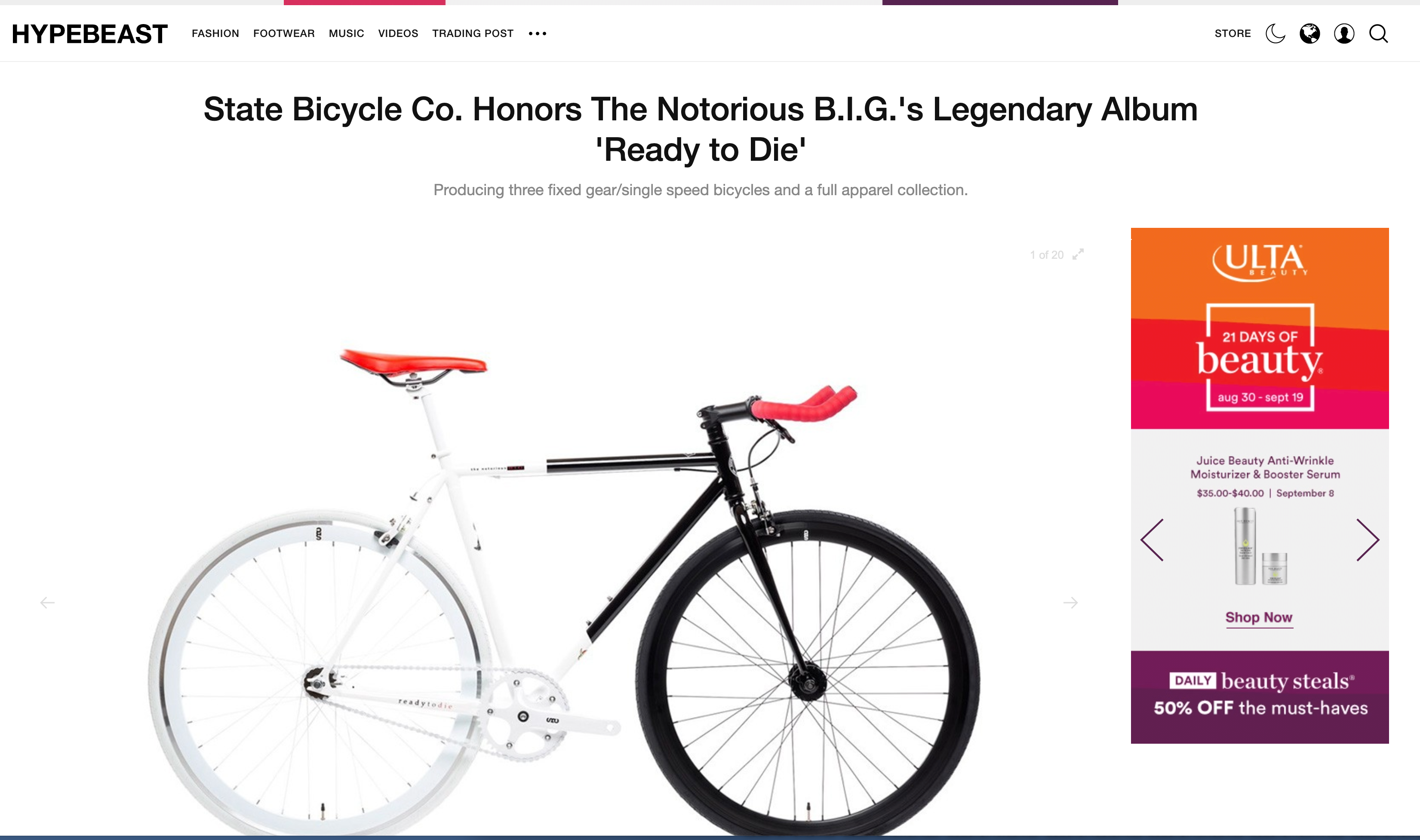 HYPEBEAST: State Bicycle Co. Honors The Notorious B.I.G.'s Legendary Album 'Ready to Die'
