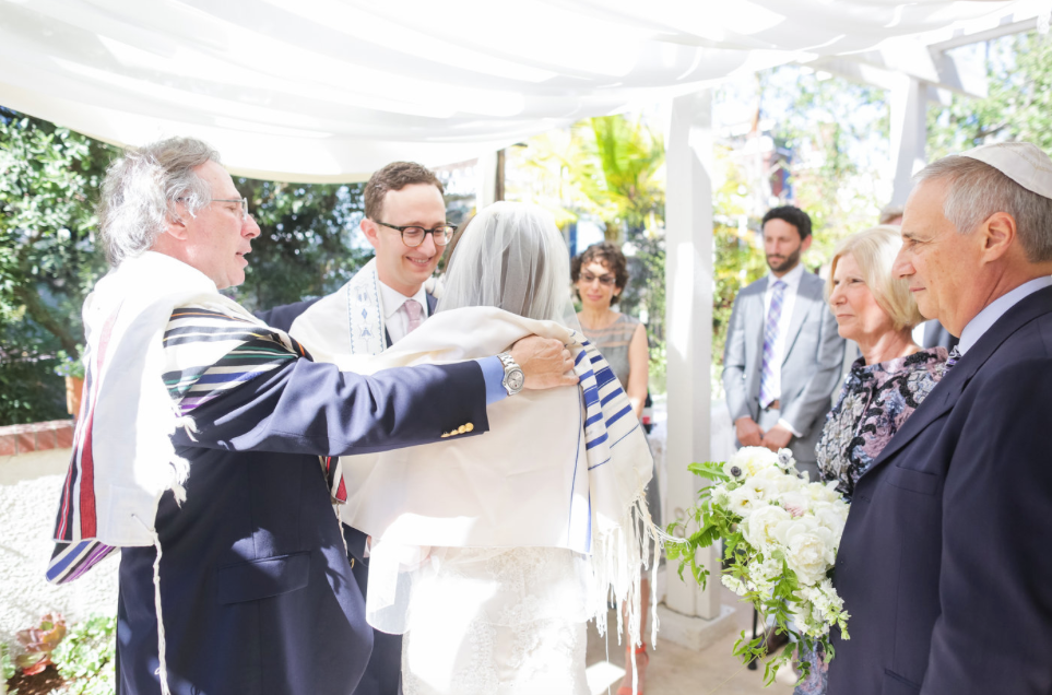 Erin and Justin Wedding at Manhattan Beach Club with Ketubah by Jennifer Raichman Ketubah #ketubah