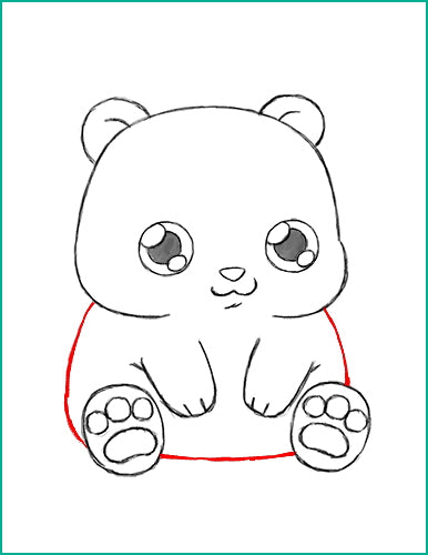 Dessin Kawaii Panda Étape 12