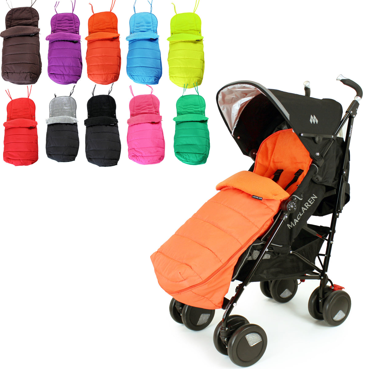 Universal Baby Stroller cosytoes Liner Buggy Padded Luxury Footmuff melange GREY 