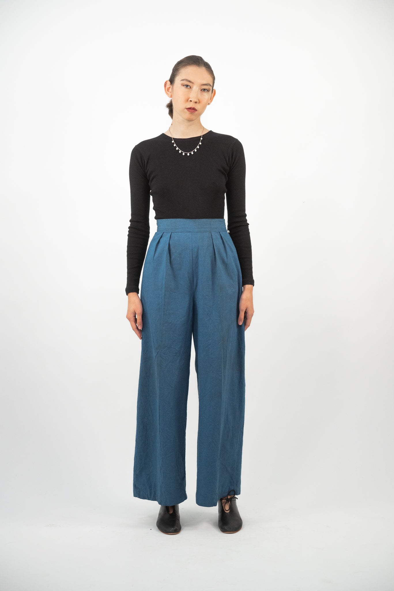 1940s Deadstock Miami Girl Side Button Trousers [34]