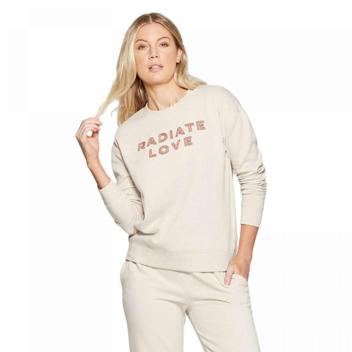 radiate love embroidered sweatshirt