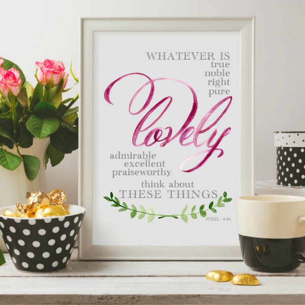 Whatever is true printable by Aimee Weaver Designs